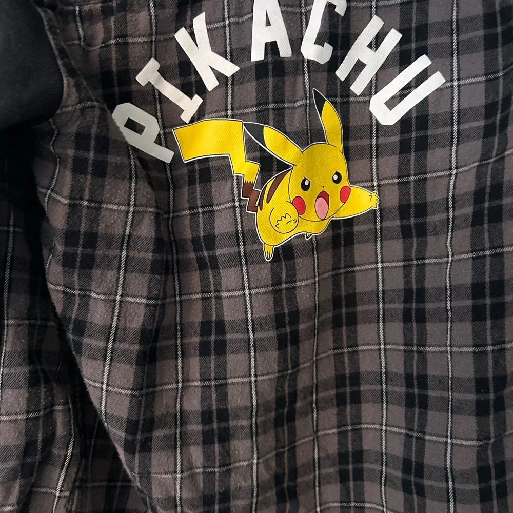 Pokemon Black and Gray Checkered Hoodie - Picture 4 of 6